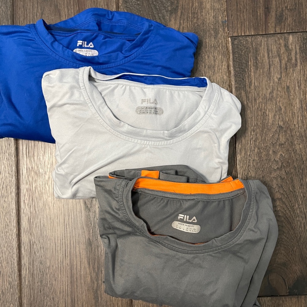 Fila Men long sleeve very soft athletic shirts. Combo of three.